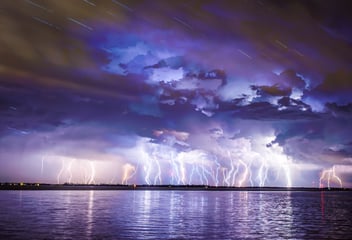 Powerful storm over the ocean