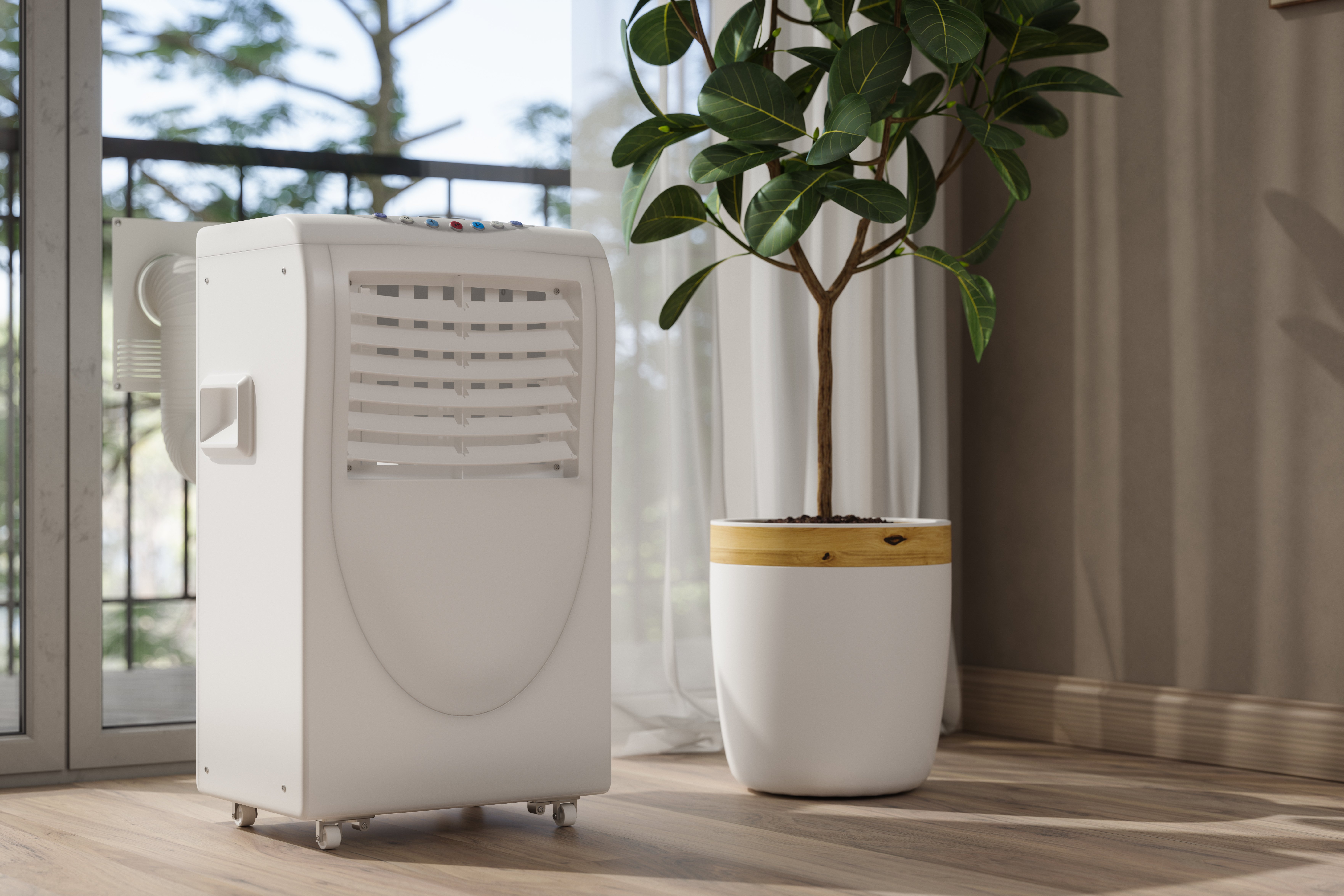Portable air conditioner in home