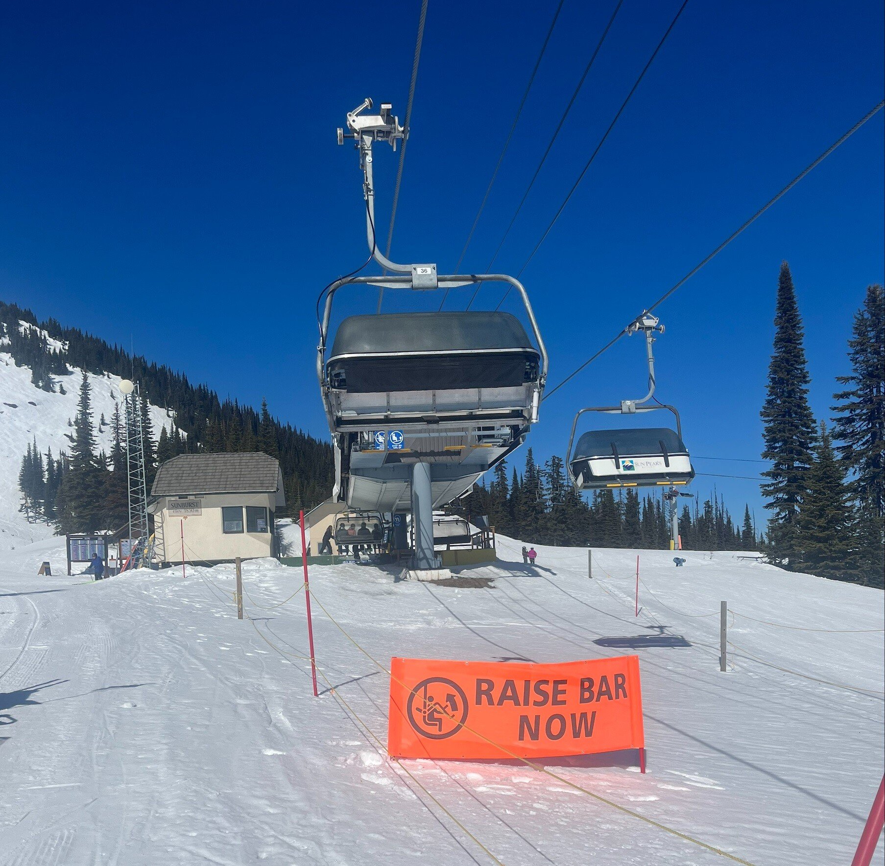 Bright orange sign indicating 